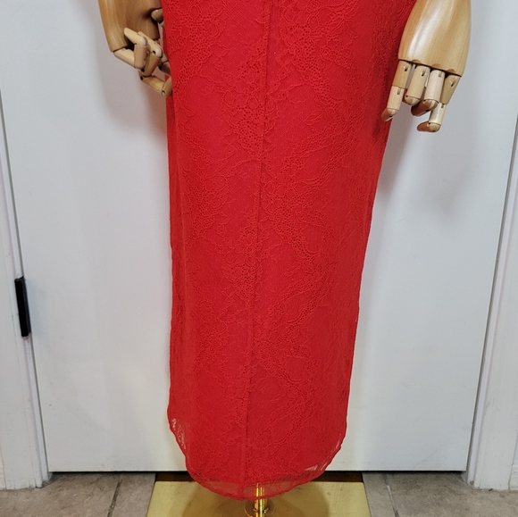Lovers + Friends Cubales Red Lace Midi Dress Size Small Romantic & Chic - Picture 9 of 12
